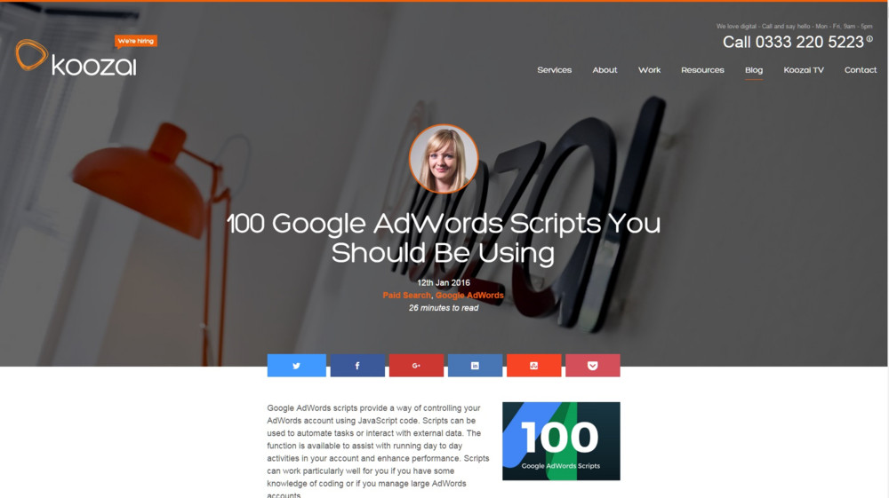 25 of the Best Free Tools for Web Developers and Digital Marketers 21 Koozai Adwords Scripts
