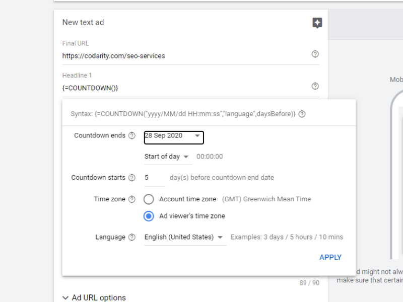 Ultimate Guide To Paid Search Advertising 17 Adding Formulas Countdown Backend