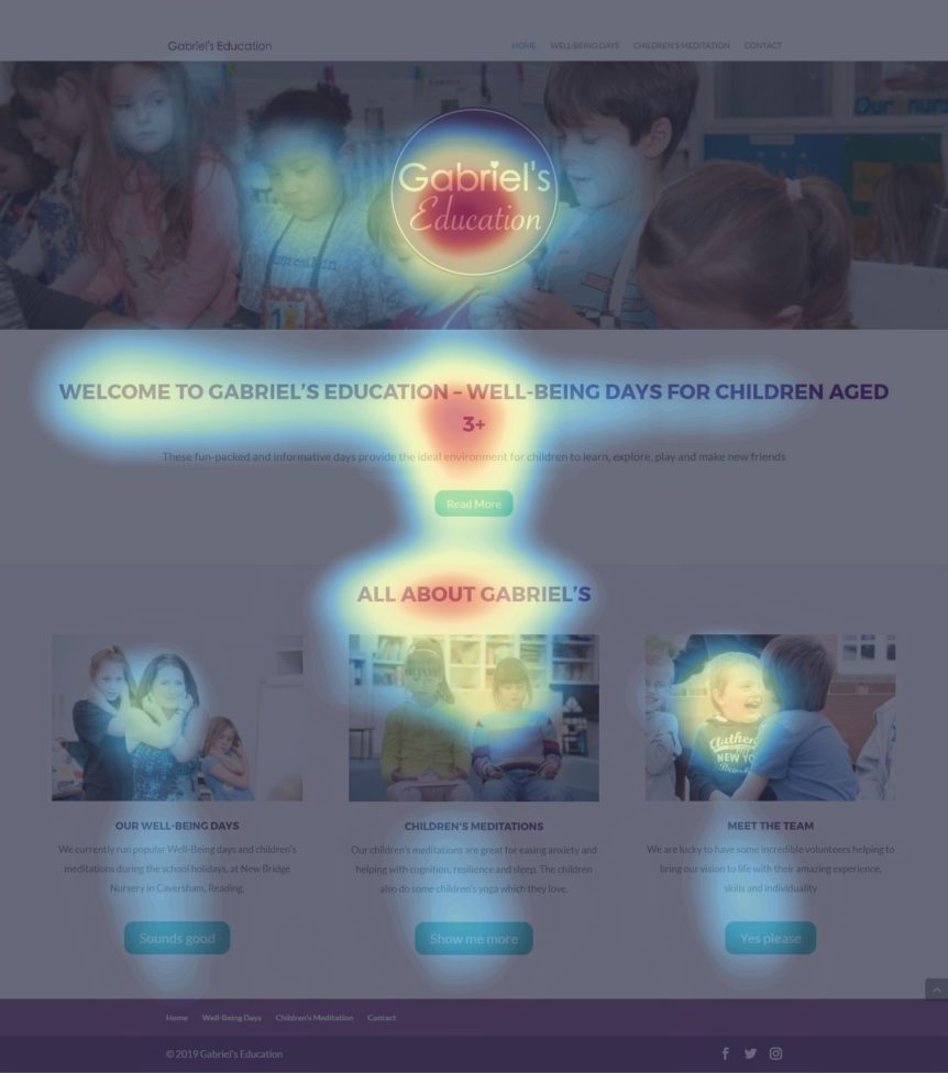 VisualEyes Attention Map – Gabriels Desktop Internal – OLD Web Design Increases Event Bookings By 329% For Gabriels Education 2