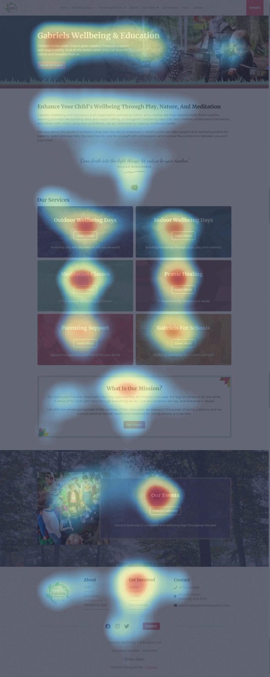 VisualEyes Attention Map – Gabriels Desktop – NEW Web Design Increases Event Bookings By 329% For Gabriels Education 5
